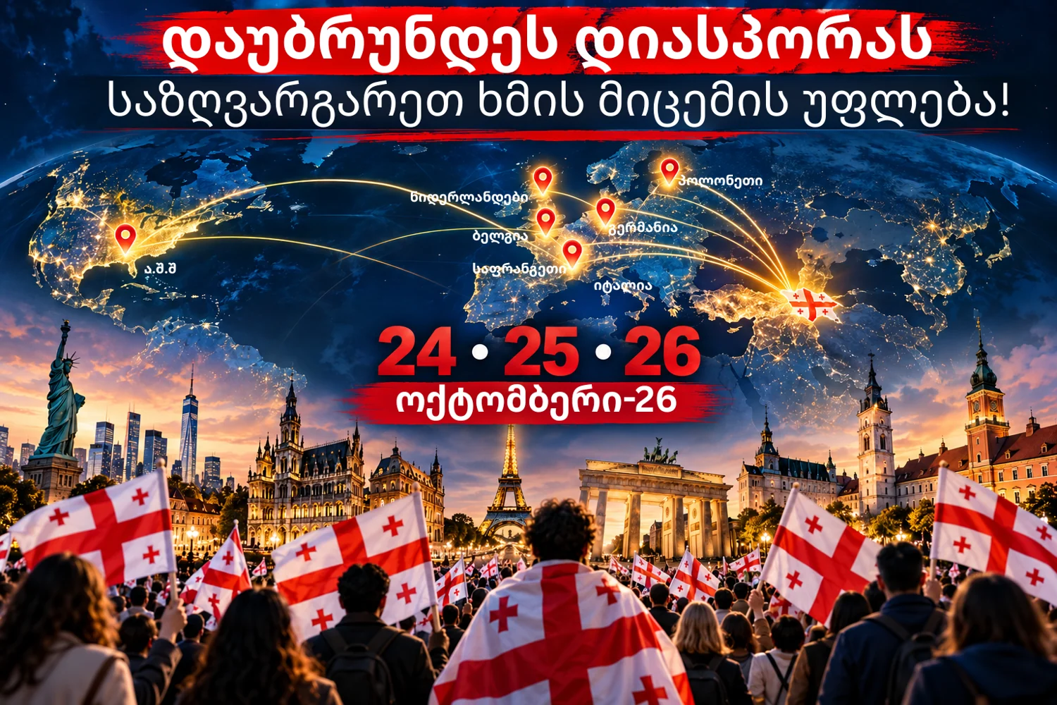 24–26 ოქტომბრის აქციები — ქართული ბანერი